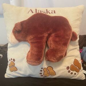 3D Brown Bear Alaska  Square Throw Pillow 15” x 15”